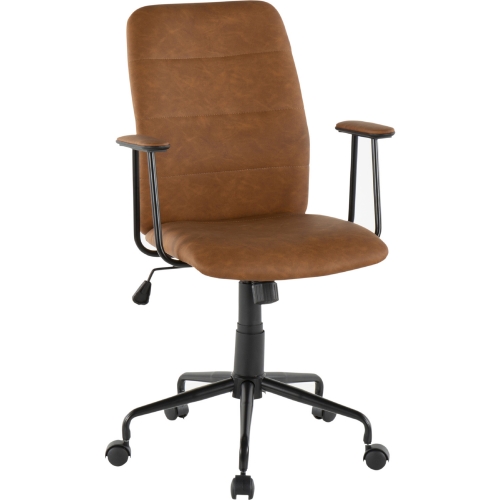 Fredrick Office Chair in Brown Leatherette